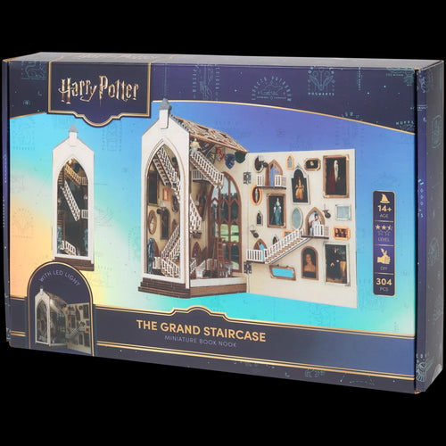 Harry Potter The Grand Staircase book nook officiel, kit DIY lumineux 304 pièces