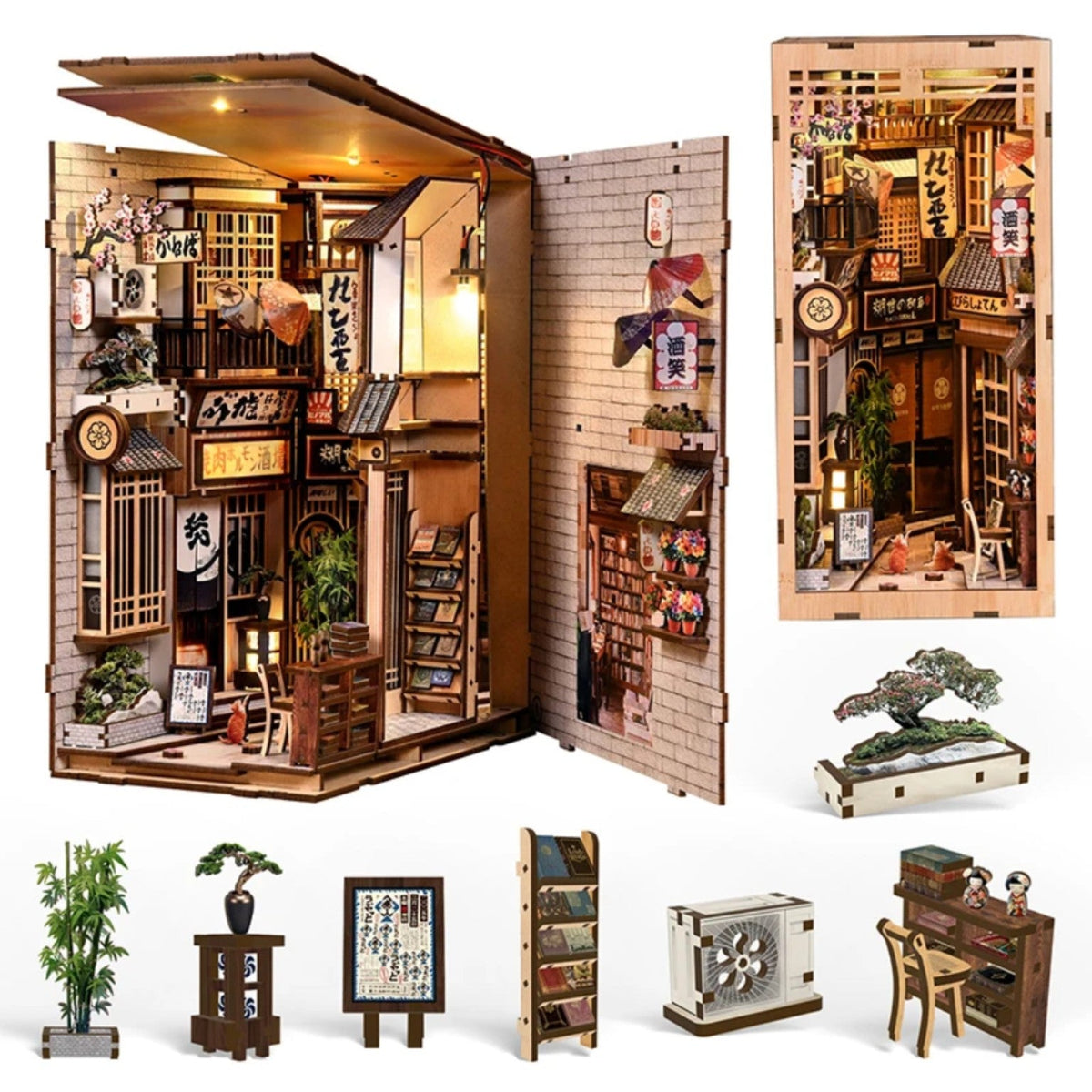 Book nook La Ruelle Japonaise BV02-019 avec détails du kit